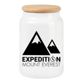 Expedition Mount Everest - Keksdose mit Holzdeckel - Weiß - Vorne