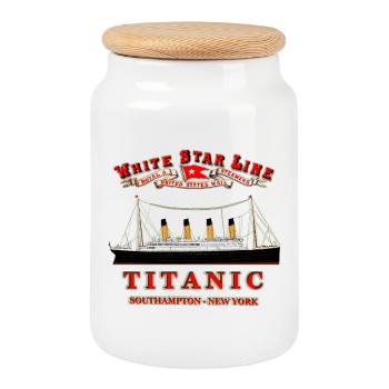 TITANIC ORIGINAL CREATION Louis RUNEMBERG © Adagp - Cookie Jar with Wooden Lid - white - Front