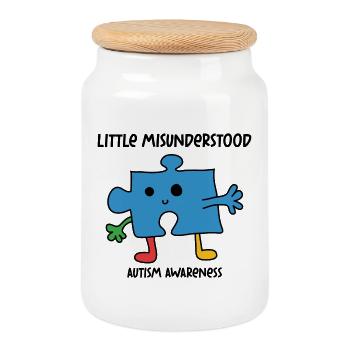 Autism: Little Misunderstood - Cookie Jar with Wooden Lid - white - Front