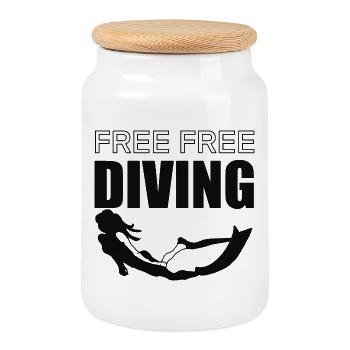 Free Diving - Keksdose mit Holzdeckel - Weiß - Vorne