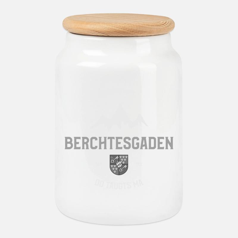 Berchtesgaden - Bergmotiv - Keksdose mit Holzdeckel - Weiß
