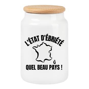 alcool, alcool humour, buveur de compétition - Boîte à biscuits avec couvercle en bois - blanc - Devant