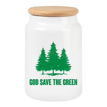 Dieu sauve le vert - Boîte à biscuits avec couvercle en bois - blanc - Devant