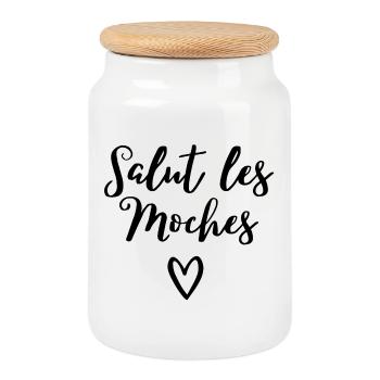 meilleure copine, meilleure amie, meilleure maman - Boîte à biscuits avec couvercle en bois - blanc - Devant