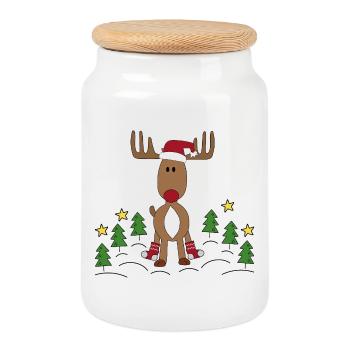 Design for Christmas - Cookie Jar with Wooden Lid - white - Front