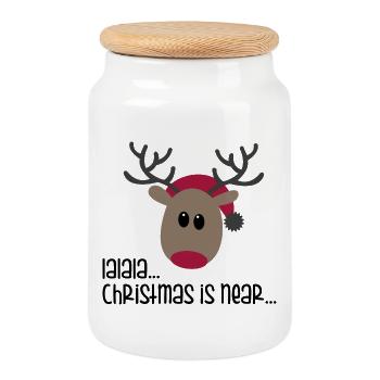 Fun gifts for Christmas - Cookie Jar with Wooden Lid - white - Front