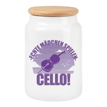 Cello Instrument Musikerin Cellonistin Geschenk - Keksdose mit Holzdeckel - Weiß - Vorne