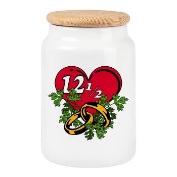Persil Mariage,12,5 Ans,Anniversaire de Mariage(25) - Boîte à biscuits avec couvercle en bois - blanc - Devant