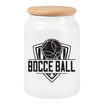 Bocce Spruch Bocce Ball mit Jack Bocci Game Bocce - Keksdose mit Holzdeckel - Weiß - Vorne