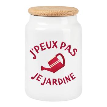 jardinage, jardiner, jardinier, super jardinier - Boîte à biscuits avec couvercle en bois - blanc - Devant