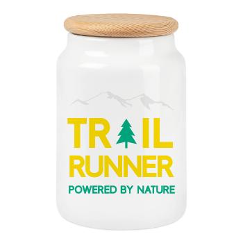Trail Runner - Powered by Nature - Cookie Jar with Wooden Lid - white - Front