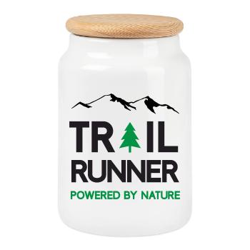 Trail Runner - Powered by Nature - Cookie Jar with Wooden Lid - white - Front