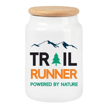 Trail Runner - Powered by Nature - Cookie Jar with Wooden Lid - white - Front