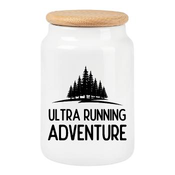 Ultra Running Advrenture - Boîte à biscuits avec couvercle en bois - blanc - Devant