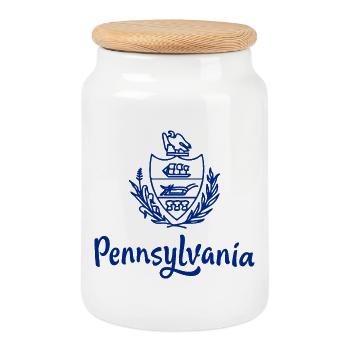 Zeigen Sie Farbe – Pennsylvania - Keksdose mit Holzdeckel - Weiß - Vorne