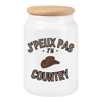 COUNTRY - Boîte à biscuits avec couvercle en bois - blanc - Devant