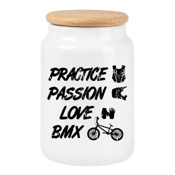 Passion Love BMX - Keksdose mit Holzdeckel - Weiß - Vorne