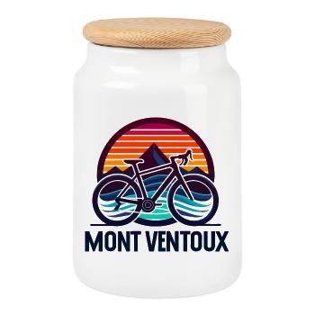 MONT VENTOUX The conquest of Mont Ventoux - Cookie Jar with Wooden Lid - white - Front