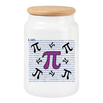 Pi Day - Bonne journée Pi - Boîte à biscuits avec couvercle en bois - blanc - Devant
