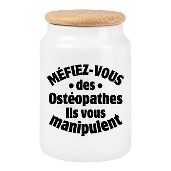 osteopath, osteopaths, physiotherapists, doctors - Cookie Jar with Wooden Lid - white - Front