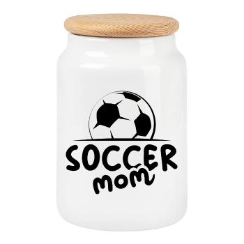 soccer mom Fußball Ball Symbol Mannschaft Team - Keksdose mit Holzdeckel - Weiß - Vorne