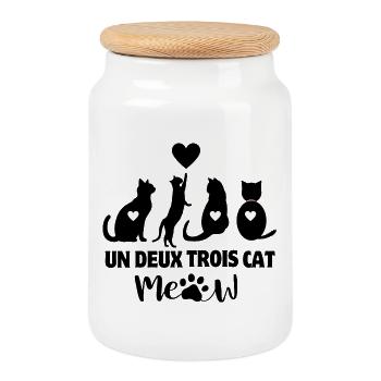 Katze, Katze, süße Katze, Katzenliebhaber - Keksdose mit Holzdeckel - Weiß - Vorne