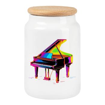 Aile Retrowave - Boîte à biscuits avec couvercle en bois - blanc - Devant