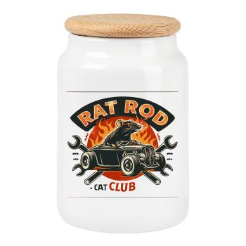 Ratsking Ratlook Shirt – Rustic Custom Style - Cookie Jar with Wooden Lid - white - Front