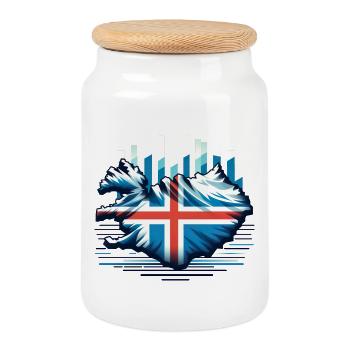 islande Islande 9 - Boîte à biscuits avec couvercle en bois - blanc - Devant