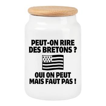 Brittany, Bretons, Breton, Celtic - Cookie Jar with Wooden Lid - white - Front