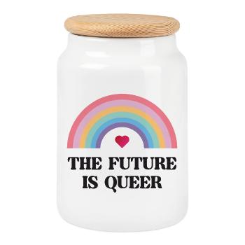 LGBT Pride Month - Die Zukunft ist queer - Keksdose mit Holzdeckel - Weiß - Vorne