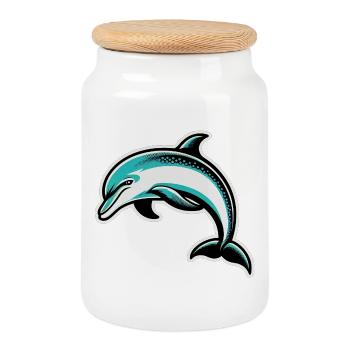 Dolphin - Cookie Jar with Wooden Lid - white - Front