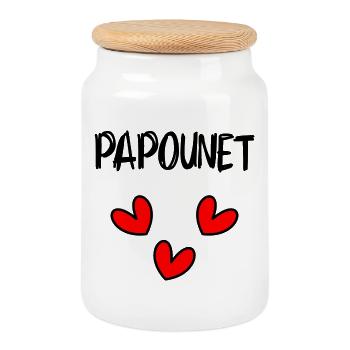 HAPPY FATHER'S DAY. DAD. FATHER'S DAY. FATHER - Cookie Jar with Wooden Lid - white - Front