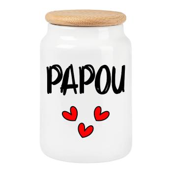 HAPPY FATHER'S DAY. DAD. FATHER'S DAY. FATHER - Cookie Jar with Wooden Lid - white - Front