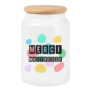 GELIEBTE. VIELEN DANK. DANKE HERRIN - Keksdose mit Holzdeckel - Weiß - Vorne