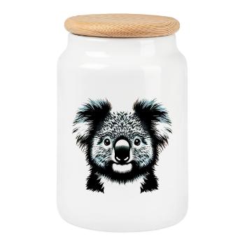 Koala - Cookie Jar with Wooden Lid - white - Front