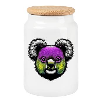 Koala - Boîte à biscuits avec couvercle en bois - blanc - Devant