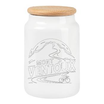 Die epische Besteigung des Mont Ventoux mit dem Fahrrad - Keksdose mit Holzdeckel - Weiß - Vorne