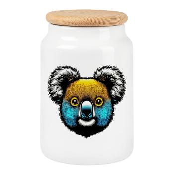 Koala - Cookie Jar with Wooden Lid - white - Front