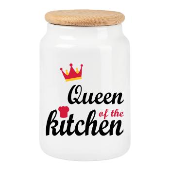 Christmas Gifts for Women - Cookie Jar with Wooden Lid - white - Front