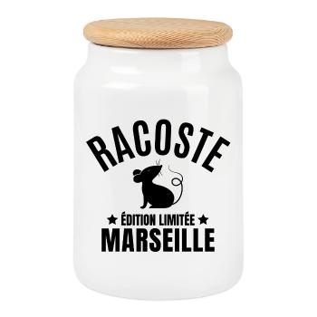 Marseille, Marseille humour, Marseillais - Cookie Jar with Wooden Lid - white - Front