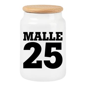 Malle 25 - Cookie Jar with Wooden Lid - white - Front