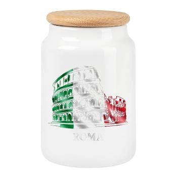 Colosseum Amphitheatre Rome Roma Rome Italy Italy - Cookie Jar with Wooden Lid - white - Front
