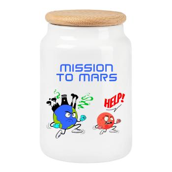 Mission to Mars - Boîte à biscuits avec couvercle en bois - blanc - Devant