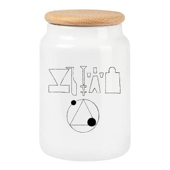 Rendlesham Forest UFO Symbols 1980 - Cookie Jar with Wooden Lid - white - Front
