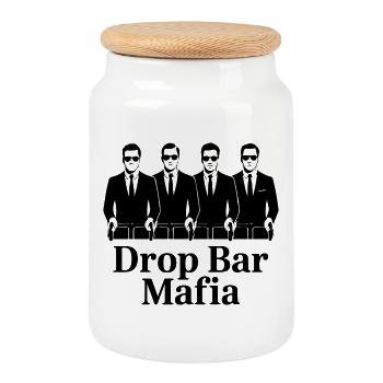 Drop Bar Mafia – Cyclisme rétro - Boîte à biscuits avec couvercle en bois - blanc - Devant