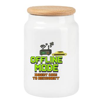 Retro Gaming Offline Fashion Design - Cookie Jar with Wooden Lid - white - Front