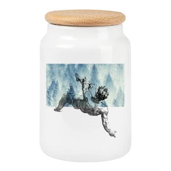 Chute du majestueux Icare - Boîte à biscuits avec couvercle en bois - blanc - Devant