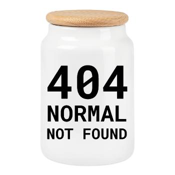 404 Normal Not Found - Chemise drôle de nerd erreur - Boîte à biscuits avec couvercle en bois - blanc - Devant