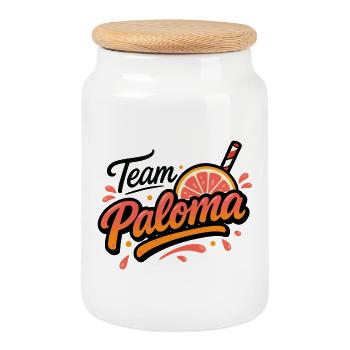Team Paloma - Boîte à biscuits avec couvercle en bois - blanc - Devant